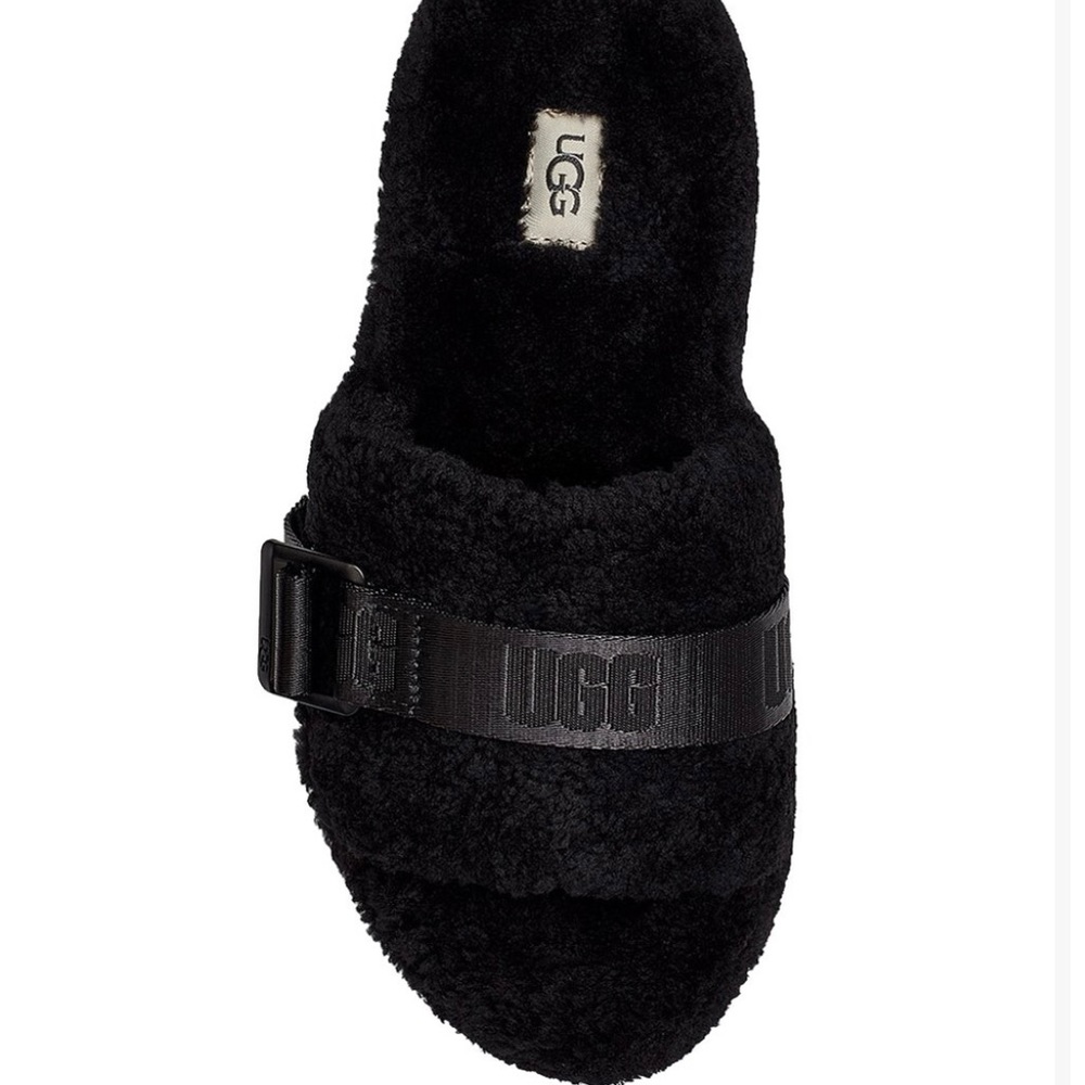 <
Ugg Black Fluffita Sandal